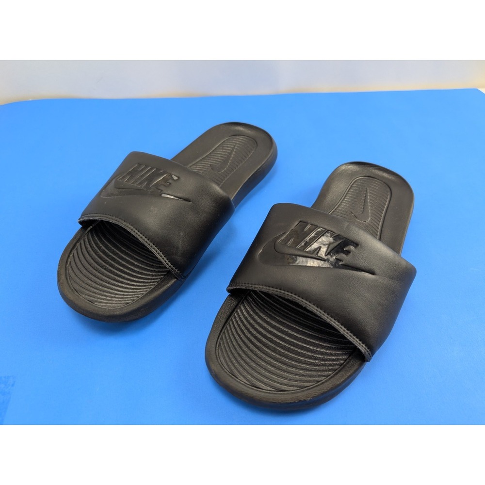 Nike Sandals Mens 8 Victori One Slide Black Slip On Open Toe Comfort CN9675-003